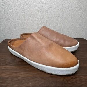 Beek Jacamar Sneaker Mule Saddle Slip On Leather 10 Tan Brown Distressed